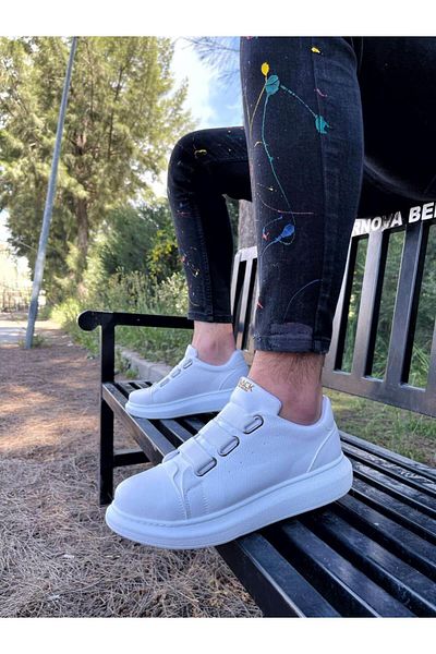 BZ Moda B889 BT Laceless Elastic Orthopedic Sole Ανδρικά αθλητικά παπούτσια Λευκά