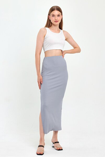 ALEXANDERGARDI LONG PENCIL SKIRT WITH SLIT (B23-00129)