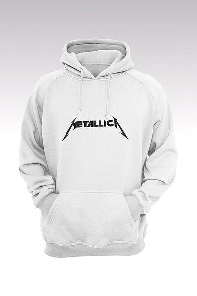 Pisa Art Φούτερ Metallica 127 Λευκό με κουκούλα