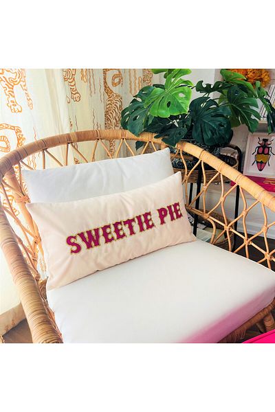 ge living Κάλυμμα μαξιλαριού με μοτίβο Sweetie Pie Cream Velvet (30 cm x 60 cm)