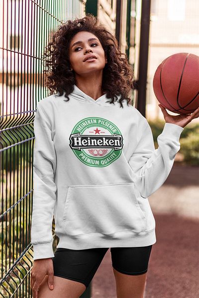 Pisa Art Λευκό φούτερ με κουκούλα Heineken με λογότυπο