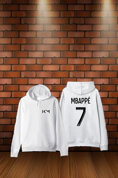 Pisa Art Mbappe Number 7 Back 22/23 Season Football Φούτερ με στάμπα με κουκούλα