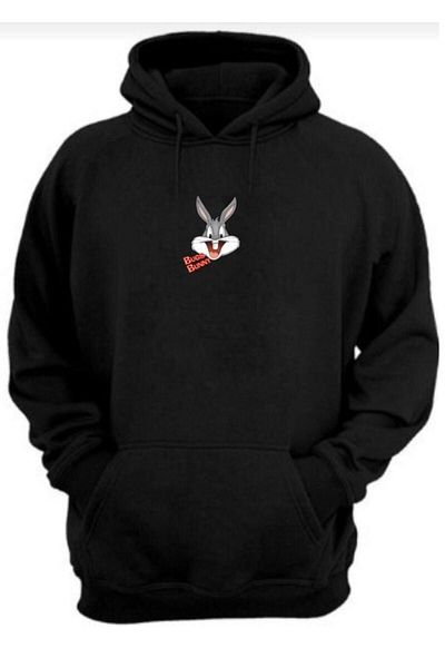 Pisa Art Φούτερ με στάμπα Unisex Black Bugs Bunny