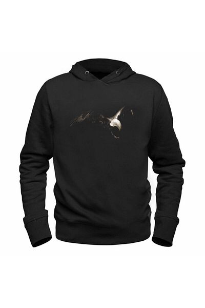 Pisa Art Μαύρο φούτερ Eagle Digital Printed