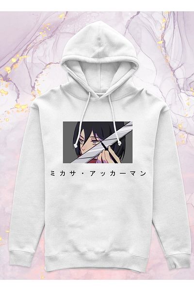 Pisa Art Attack On Titan (shingeki No Kyojin) - Mikasa - Φούτερ με κουκούλα χωρίς τσέπη