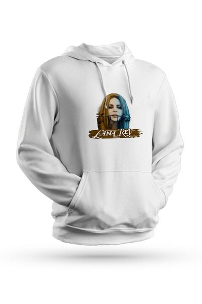 Pisa Art Φούτερ με κουκούλα Lana Del Rey με στάμπα λευκό Unisex