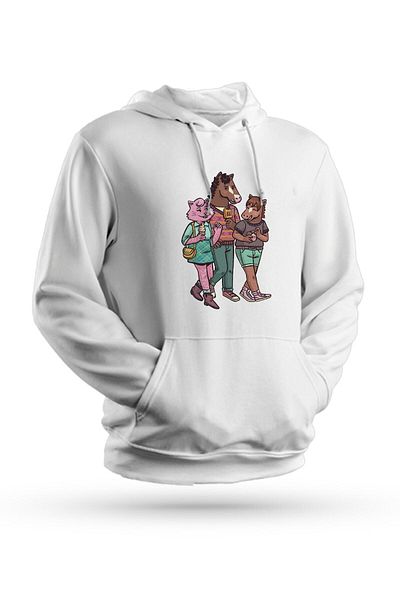 Pisa Art Φούτερ με κουκούλα Unisex με στάμπα Horse Family