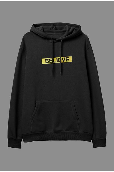 Pisa Art Φούτερ με κουκούλα με στάμπα Oversize Believe Design