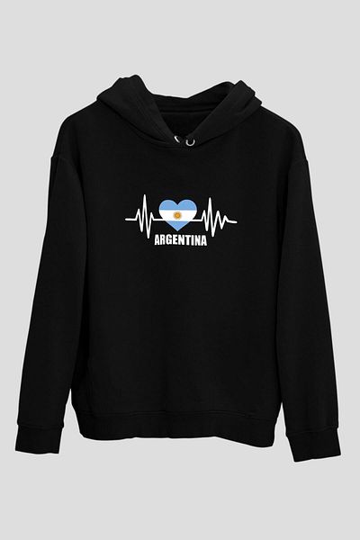 Pisa Art Μαύρο φούτερ με στάμπα Argentina Unisex