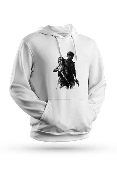 Pisa Art The Last Of Us εμπριμέ λευκό φούτερ Unisex με κουκούλα