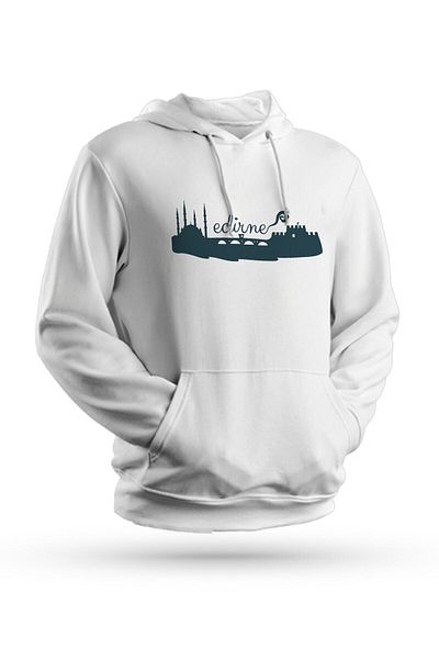 Pisa Art Φούτερ με κουκούλα Edirne με στάμπα λευκό Unisex