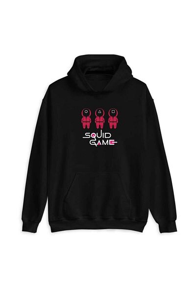 Pisa Art Φούτερ με κουκούλα Squid Game Guards Unisex Μαύρο