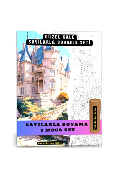 Enine Boyuna Eğitim Sayılarla Boyama Süper Seti (Güzel Kale)