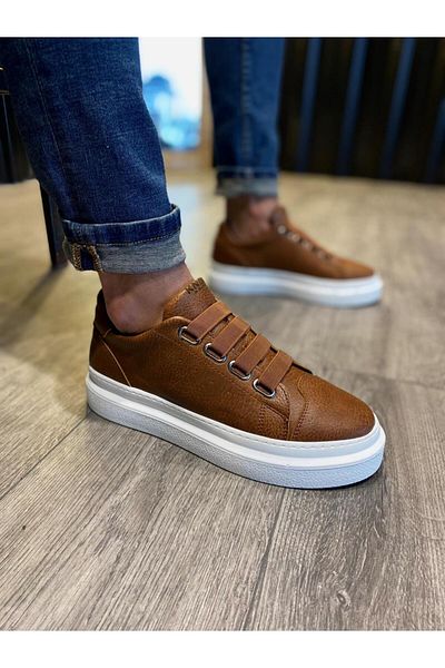 BZ Moda B521 BT Мъжки маратонки с еластична ортопедична подметка без връзки, кафяви
