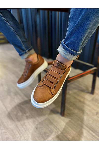 BZ Moda B521 BT Мъжки маратонки с еластична ортопедична подметка без връзки, кафяви