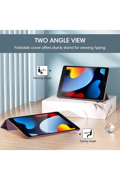 TEKNETSTORE حافظة ذكية قابلة للطي لجهاز Apple Ipad الجيل الثامن والتاسع 2020 /2021 مقاس 10.2 بوصة مع غطاء ذكي بحامل