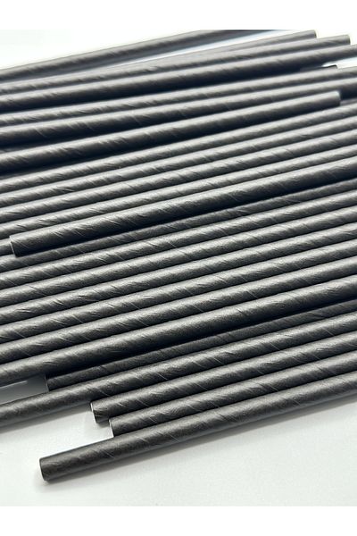 Pars Paper Straws 100 Pieces Diameter: 6 mm Length: 20 cm- Nature-Friendly Recyclable Paper Straws