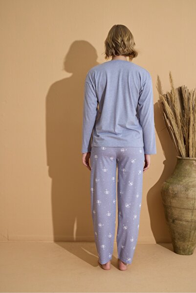 tissue Uzunkol Kadın Pijama Takımı %100 Pamuk