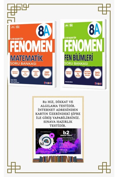 Fenomen Yayıncılık 8.SINIF FENOMEN FEN BİLİMLERİ A-MATEMATİK A SORU BANKASI/B...