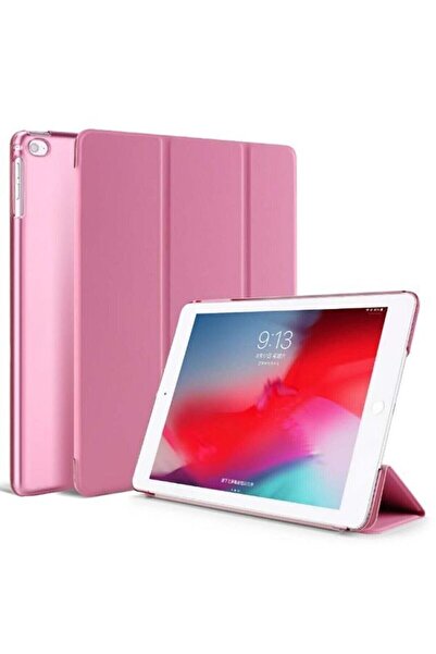 TEKNETSTORE Ipad 5. 6. Nesil 2017 2018 9.7 Inc Kılıf Smart Cover Katlanabilir Standlı Akıllı Kapak Açık Pembe