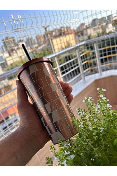 Starbucks Reserve Mücevher Serisi Bakır Paslanmaz Çelik Pipetli Termos - 473ml