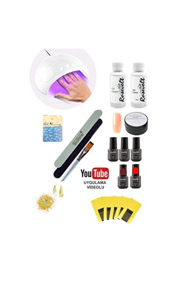 ROSEVELT Fiber Poly Jel Protez Tırnak Seti Pembe