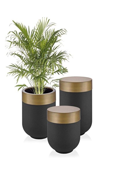 KOCHERCONCEPT Saksı Sehpa 3 Lü Set Antik Estikme