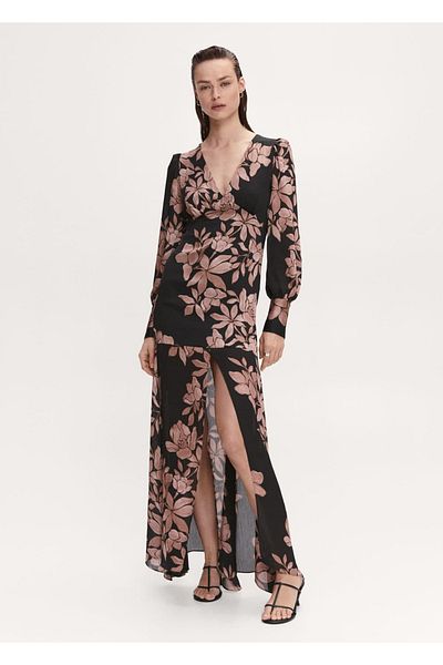 MANGO Woman Floral Chiffon Dress