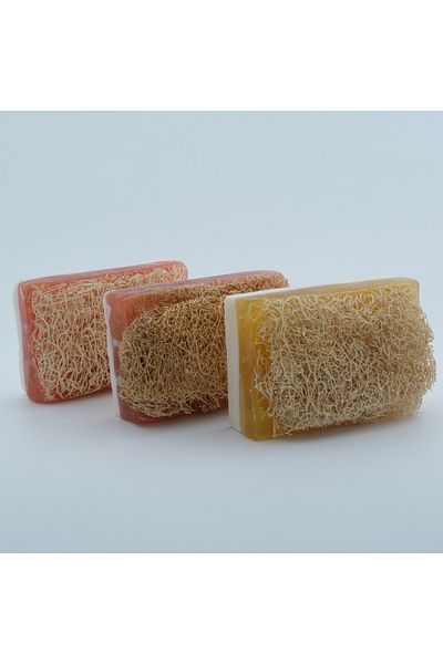 Anatolia Soap SET OF 3 SOAP WITH ROSE, LEMON AND LAVENDER FIBER