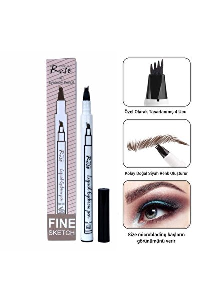 Çelebi Kozmetik Rose Microblading Etkili Kalıcı Kaş Kalemi Ucu Tırtıklı