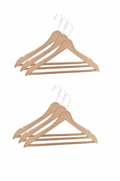 devigo 6-Piece Wooden Look Plastic Clothes Hanger