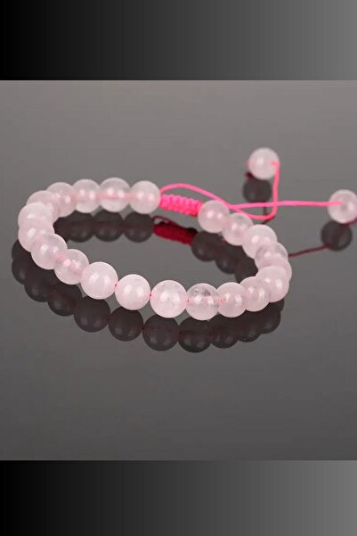 NBS Beautiful Naturel Stones سوار كوارتز وردي (حب) من الحجر الطبيعي الحقيقي (...