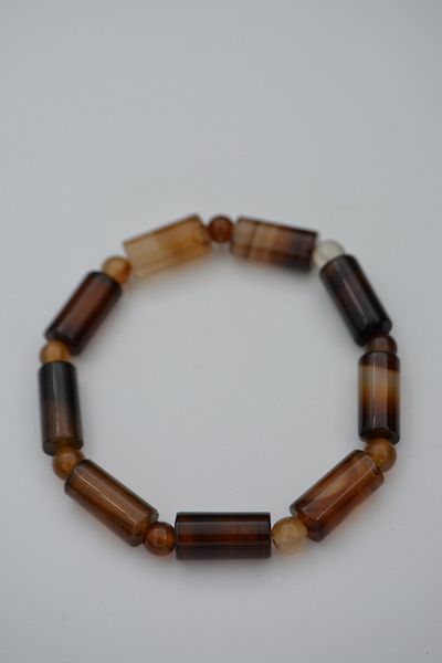 Stoneage Men's Bracelet Brown Agate Natural Stone