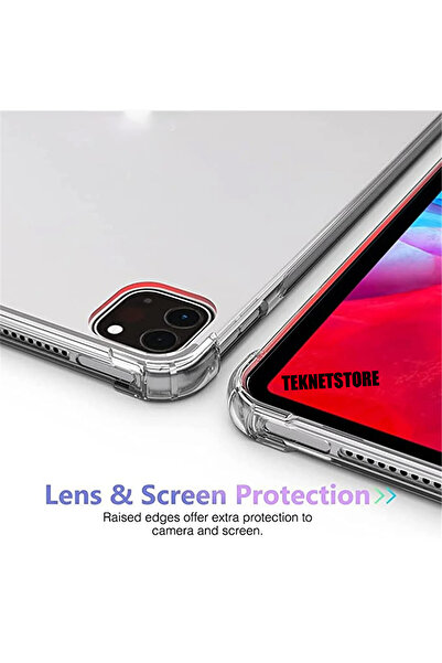 TEKNETSTORE iPad Pro 4. Generation M2 2022 11 Inch Tablet Compatible Transparent Case Silicone Transparent Structure