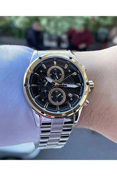 Ferrucci Men's Multifunctional Metal Band Wristwatch