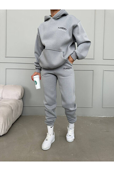 Machetta Flasenty Printed Oversize 3 Thread Hooded Tracksuit Set