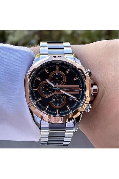 Ferrucci Men's Multifunctional Metal Band Wristwatch