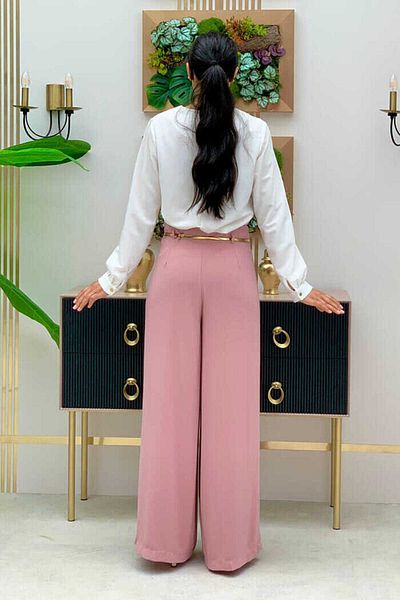 Bym Fashion Ζώνη με φερμουάρ Αξεσουάρ Παντελόνι Φούστα 0125 Πούδρα