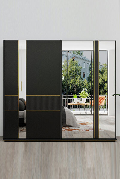 Modalife Aynalı Sürgülü Gardırop - Antrasit