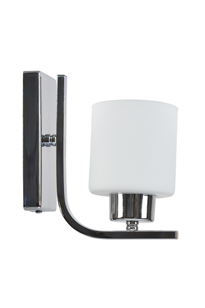 Fer Avize Esila Modern Chrome Color Sports White Glass Wall Single Sconce