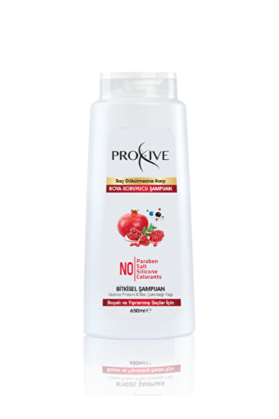 PROXİVE Proxıve Tuzsuz Parabensiz Silikonsuz Boyasız Bitkisel Boya Koruyucu Şampuan 650 ml X 3 Lü Avantaj