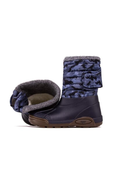 IGOR حذاء ثلج مقاوم للماء للأطفال من الجنسين باللون الأزرق الداكن من الفرو TO...