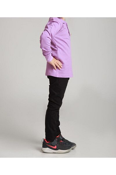 Dragora Boy Child Μακρυμάνικο Polo Γιακά Λιλά Χτενισμένο Βαμβάκι