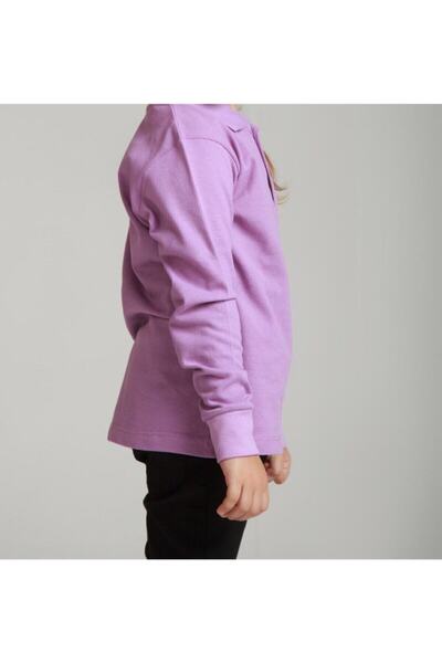 Dragora Boy Child Long Sleeve Polo Collar Lilac Combed Cotton