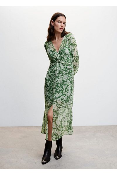 MANGO Woman Μίντι Φόρεμα με σχέδια
