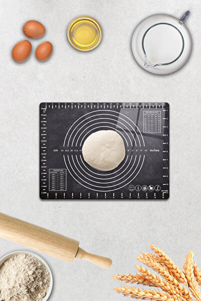 Decorita حصيرة لف العجين الزجاجية| مظهر السبورة| 30 سم × 40 سم