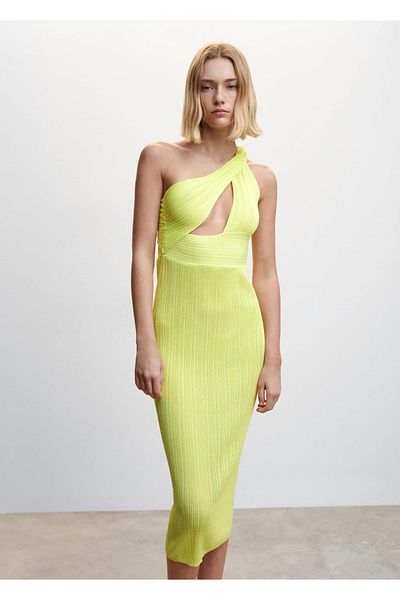 MANGO Woman Asymetrické šaty s rozparkem