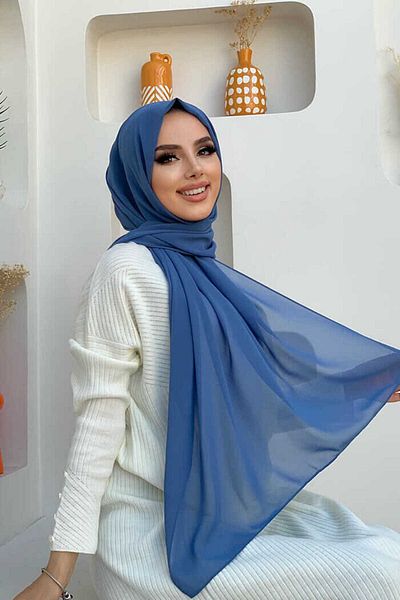Bym Fashion 2019 Chiffon Shawl Indigo