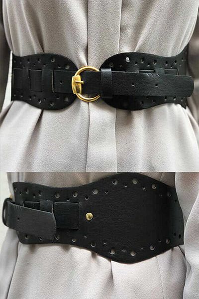 Bym Fashion 9027 Μαύρη ζώνη κοπής με λέιζερ
