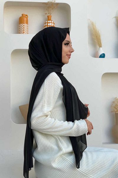 Bym Fashion 2019 شال شيفون أسود